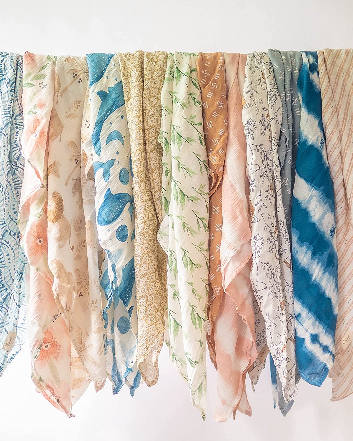 Crane Baby Soft Muslin Swaddle Blanket, Soft Swaddle Wrap for Boys and Girls, Floral, 47" x 47" - Image 5